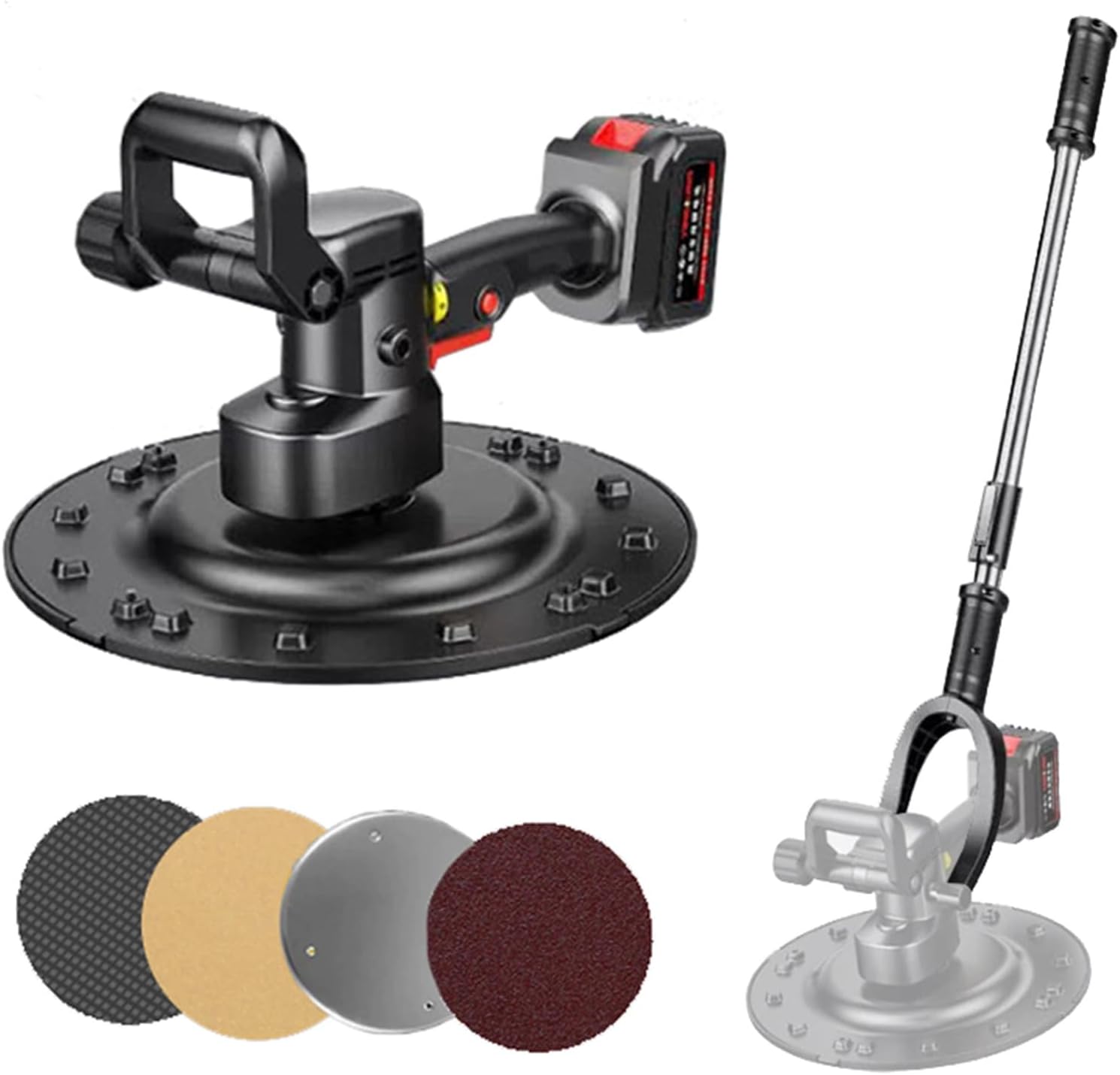 Cordless Electric Trowel for Concrete Cement Mortar Plastering,Electric Wall Smoothing Machine Cement Wall Smoothing Machine, 1680w High-Efficiency Wall Plaster Smoothing Tools with Removabl