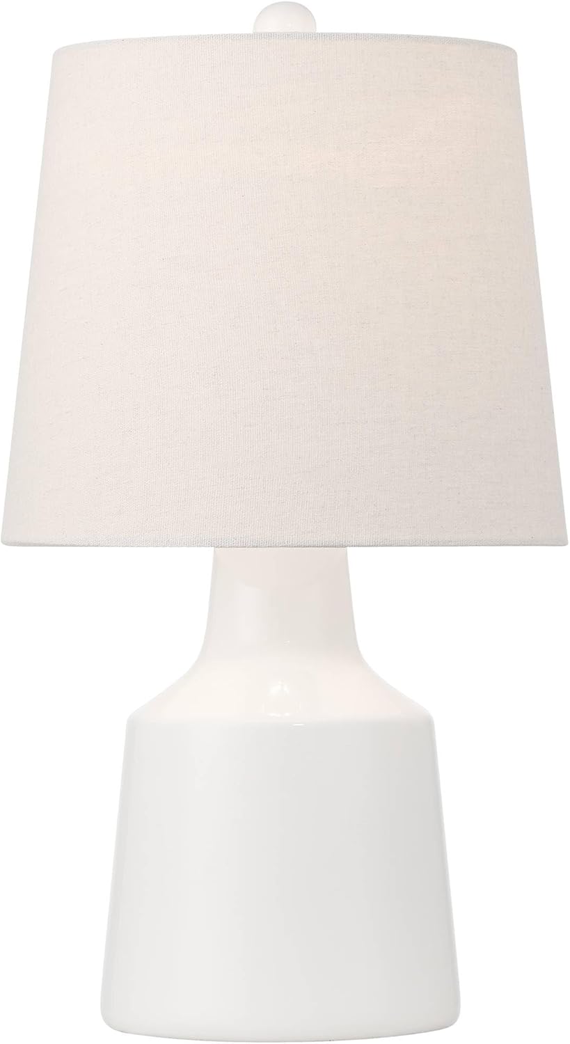 Tango 20 1/2" High Small Modern Coastal Accent Table Lamps Set of 2 White Ceramic Fabric White Shade Living Room Bedroom Bedside Nightstand House Office Home Reading Kitchen Entryway - 360 Lighting