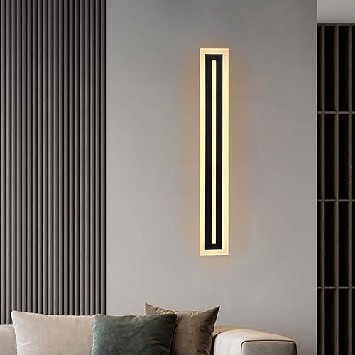 Miniatura 5 de Lámpara de pared LED moderna para exteriores de 31.5 pulgadas, 22 W, 3000 K, lámpara de pared exterior negra, lámpara de pared acrílica blanca
