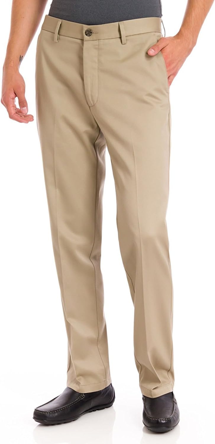 Dockers Men's Signature D1 Slim Fit Flat Front, British Khaki Stretch ...