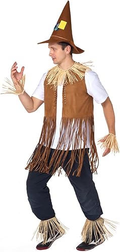 Miniatura 6 de Spooktacular Creations El juego de disfraz de espantapájaros de Halloween incluye sombrero de espantapájaros y falda de espantapájaros para niños,