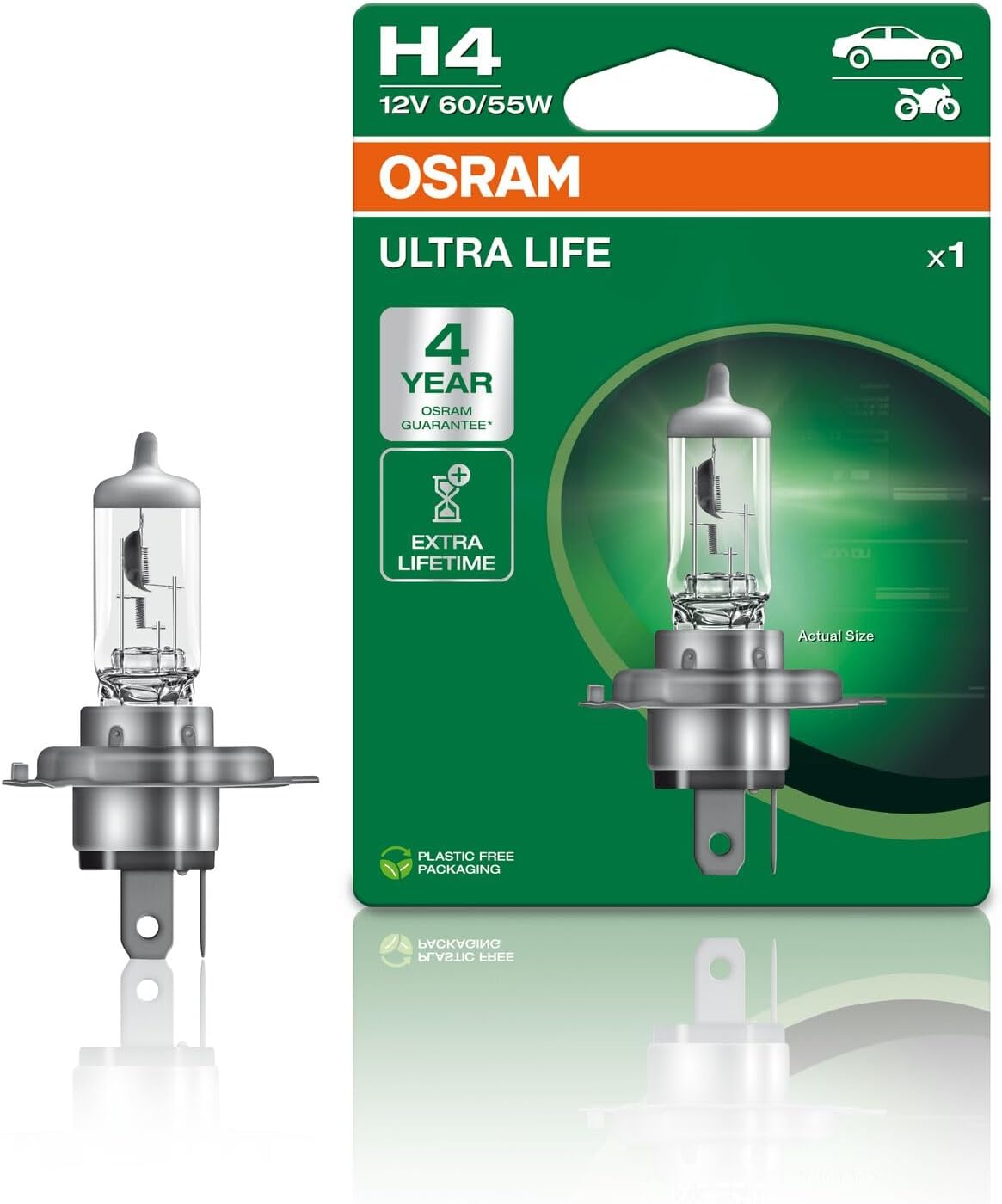 OSRAM Ampul H4 60/55W 12V P43T10Xbli1Qr2 Blister Ultralife OSR 64193ULT-1BL