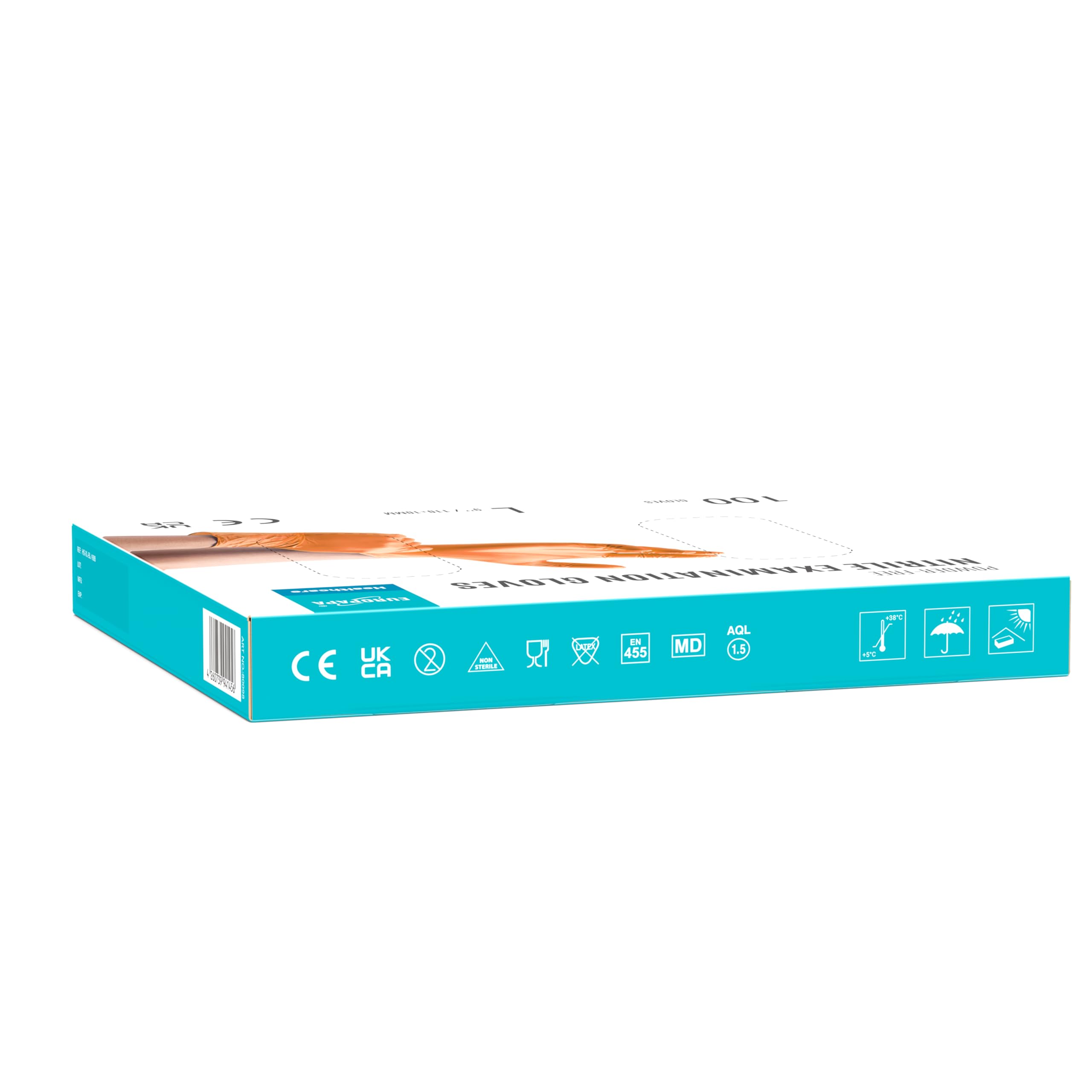 EUROPAPA® 2000 Stück (20x100) Nitrilhandschuhe Box Einweghandschuhe, Einmalhandschuhe, Untersuchungshandschuhe, puderfrei, ohne Latex, unsteril, latexfrei, disposible gloves (L, Orange)