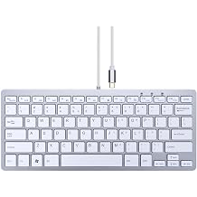 MCSaite Mini USB C Keyboard - Plug and Play Wired Keyboard with Mac mini, MacBook Pro/Air, iMac, iPad, Windows, Chromebook, USBC Port - Compact & Mini USB Type C - Silver