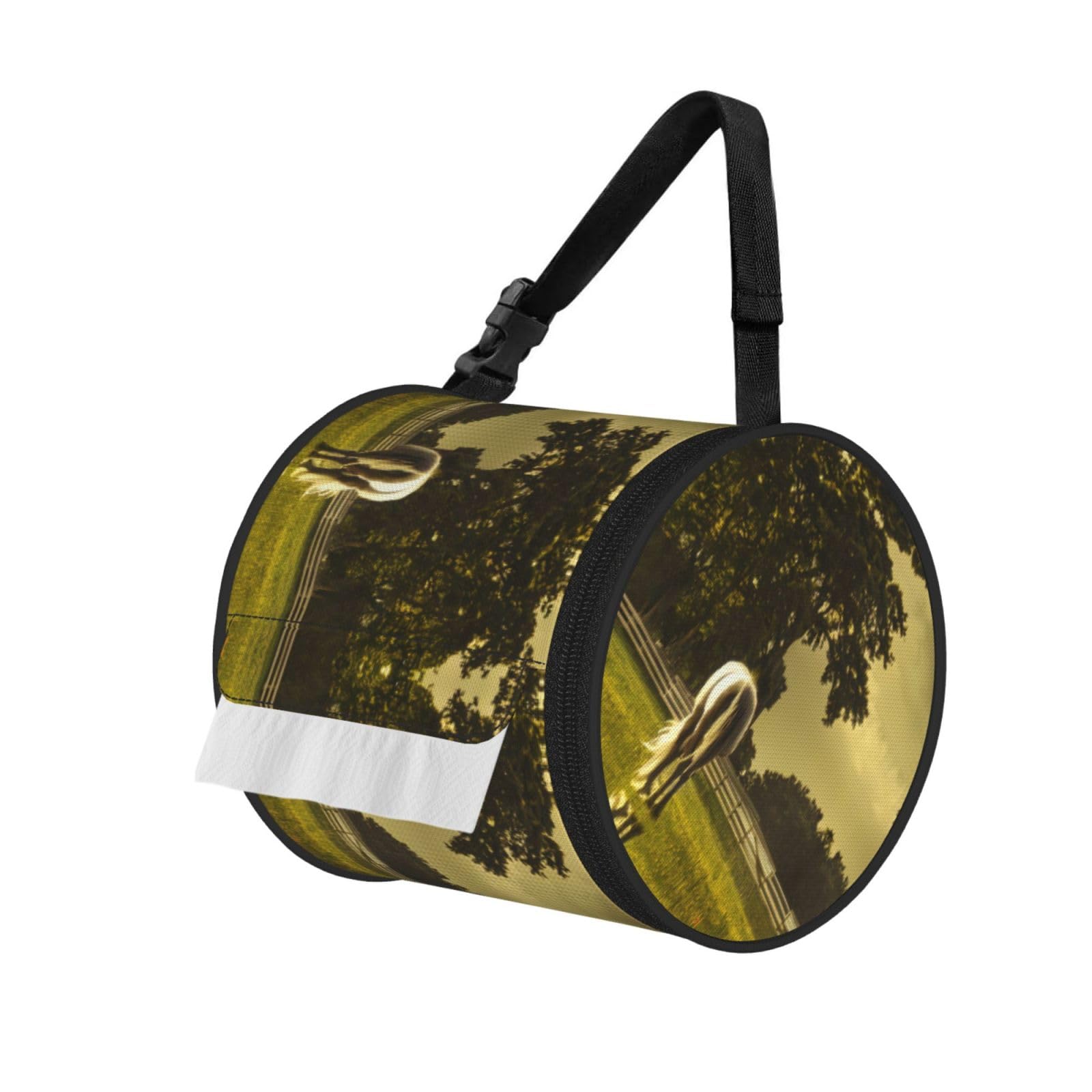 Horse Printed Toilet Paper Holder Bag, Adjustable Strap Roll Paper Organizer for Car Kitchen Outdoor