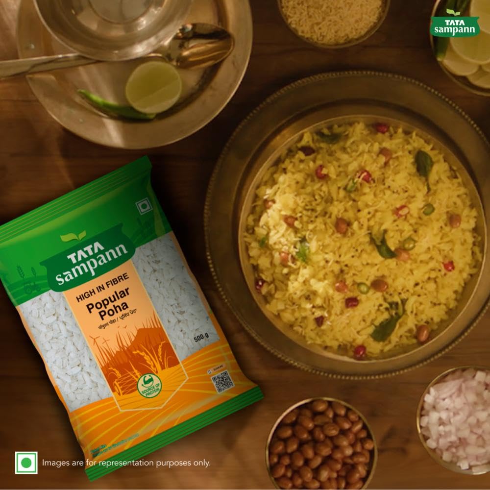 Tata Sampann, High in Fibre Popular Poha(Thick), 500g - Image 7 thumbnail