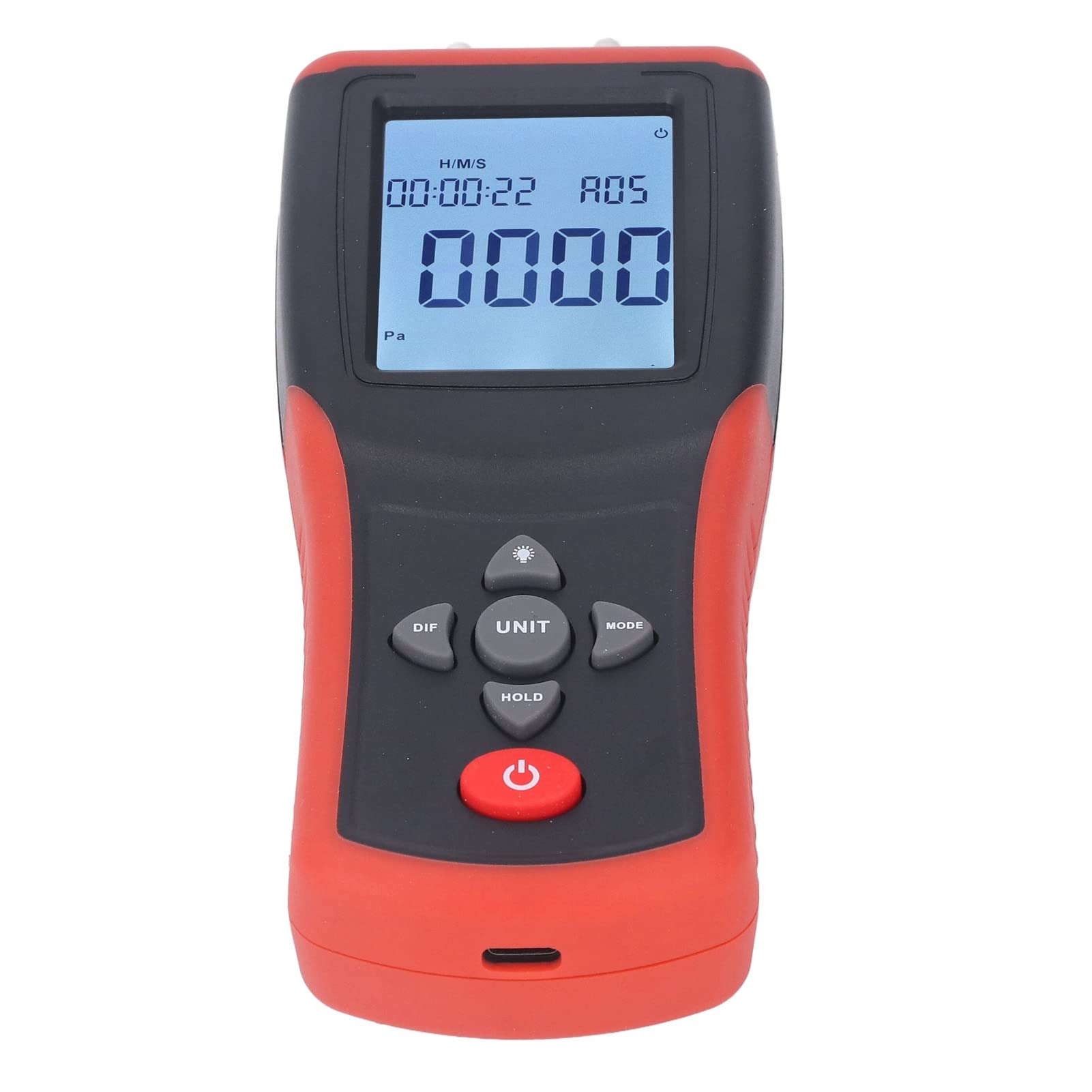 Asixxsix Manometro Digitale, Misuratore Di Pressione Dell'aria Digitale Selezionabile 12 Unità E Tester Di Pressione Del Gas Hvac Manometro Differenziale Con Display LCD Retroilluminato