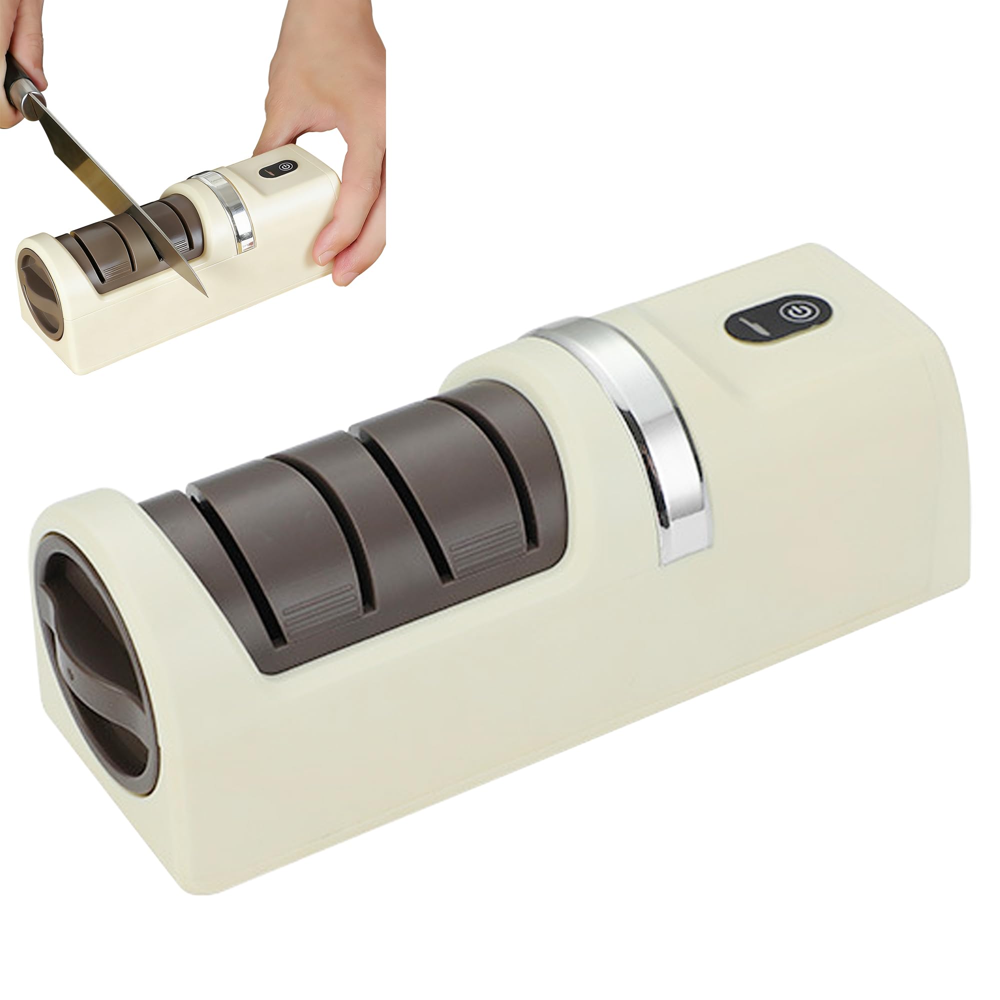 Aiguiseur de lame électrique avec batterie rechargeable et base antidérapante