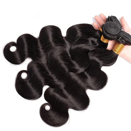 Miniatura 9 de Extensiones de cabello humano virgen brasileño ondulado (26, 28, 30 pulgadas), 100% cabello humano sin procesar, 3 manojos de cabello húmedo y