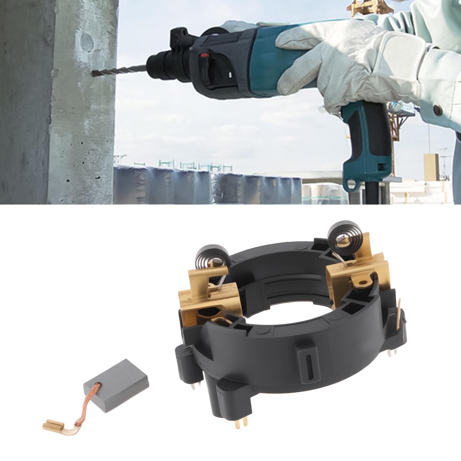 Create idea SDS Plus Rotary Hammer Brush Holder 638500-6 & CB325 Carbon Brushes Compatible with Makita HR2230 HR2460 HR2470 HR2470T - Image 3