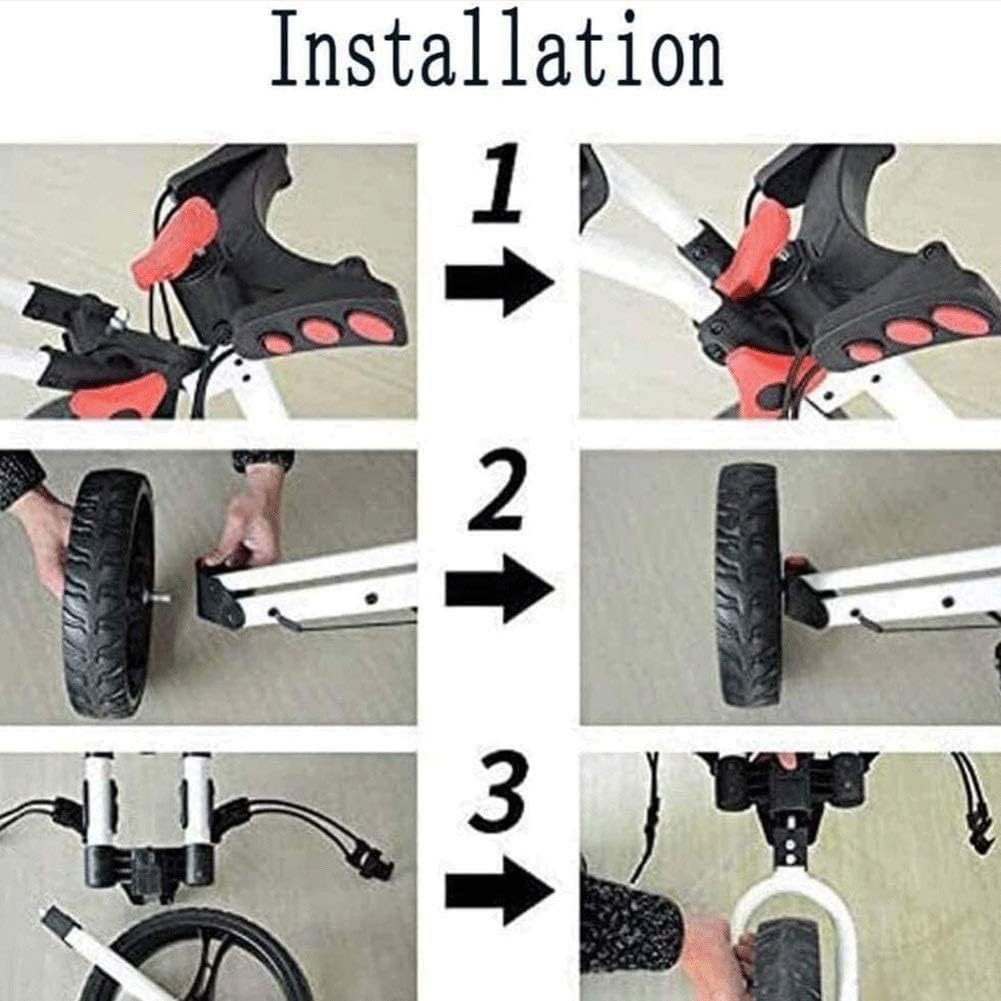 Golf PushCart Push Cart for Golf Clubs Foldable Golf Pull Push Cart 3 Wheel Lightweight Folding Golf Trolley Golf Cart with Adjustable Push Handle Foot Brake Scoreboard Easy to Open/Close