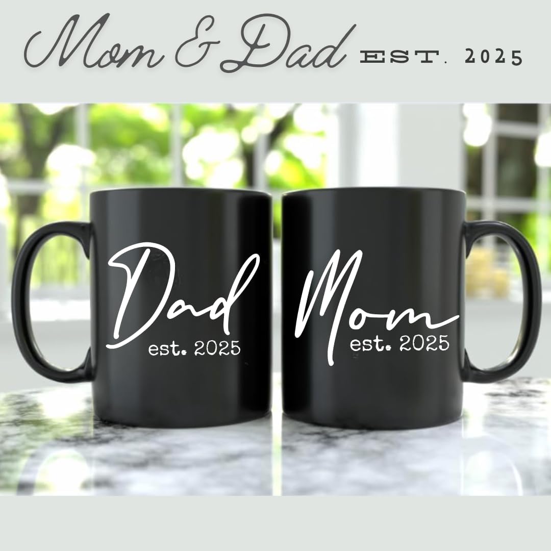 Pregnancy Gift Est 2025 - New Mommy and Daddy Est 2025 11 oz Mug Heart Set with "And So The Adventure Begin" Romper (0-3 Months) Top Mom and Dad Gift Set for New and Expecting Parents to Be - Image 7