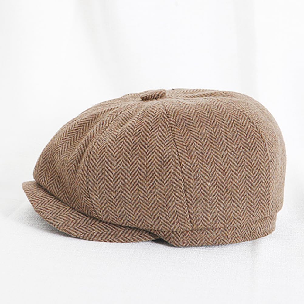 MCWTH Cappellini vintage per bambini piccoli, cappelli piatti in tweed per paggettone per bambini 2-8 anni