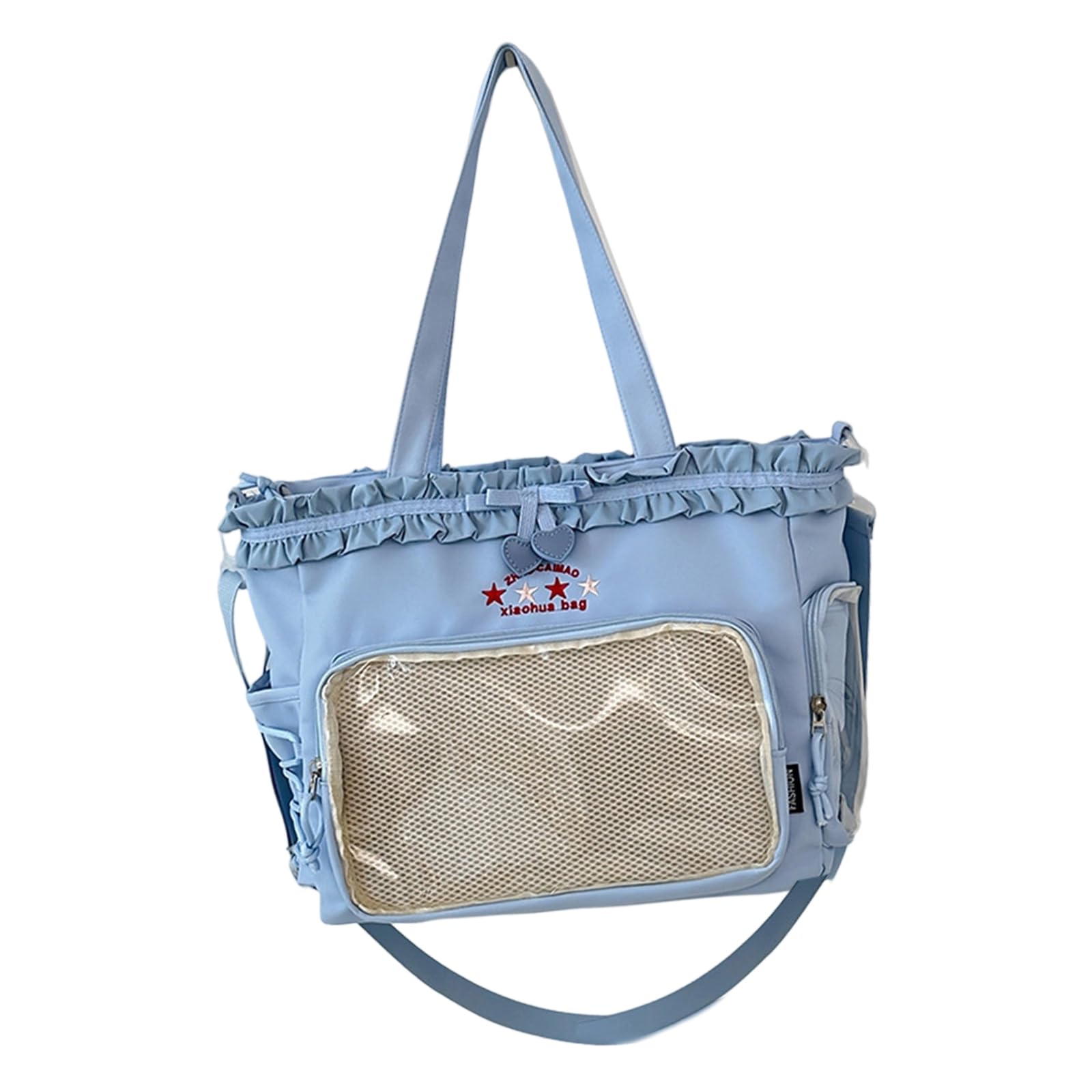 Jazuaiao Lace Bows Itabag Lovely Shoulder Bag Clear Crossbody Bag Large Capacity Messengers Students School Lovely Itabag
