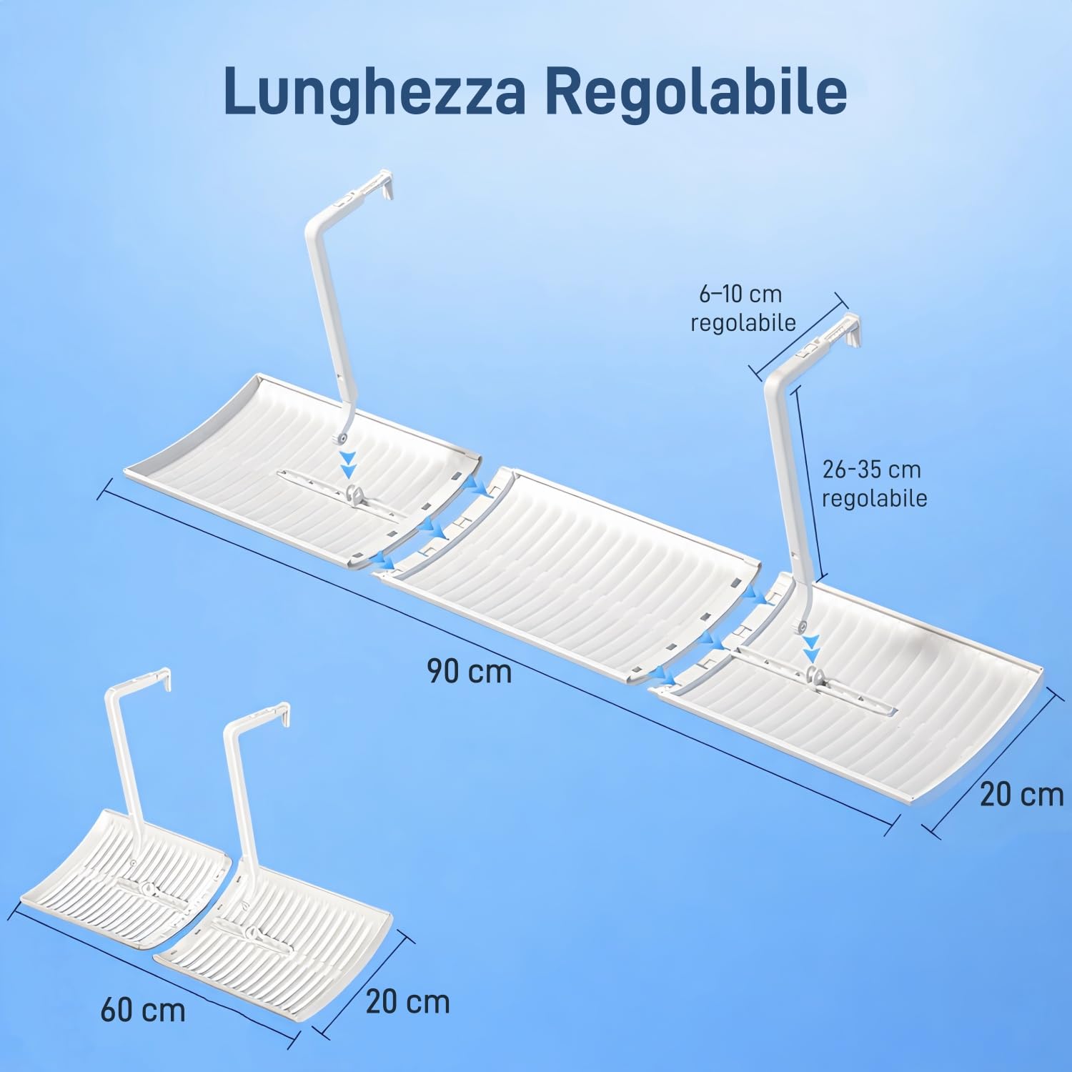 Deflettore Condizionatore, Deflettore Aria Condizionata Regolabile, Deflettore Condizionatore Universale, Deviatore Aria Condizionatore per Casa/Ufficio/Camera Bianco