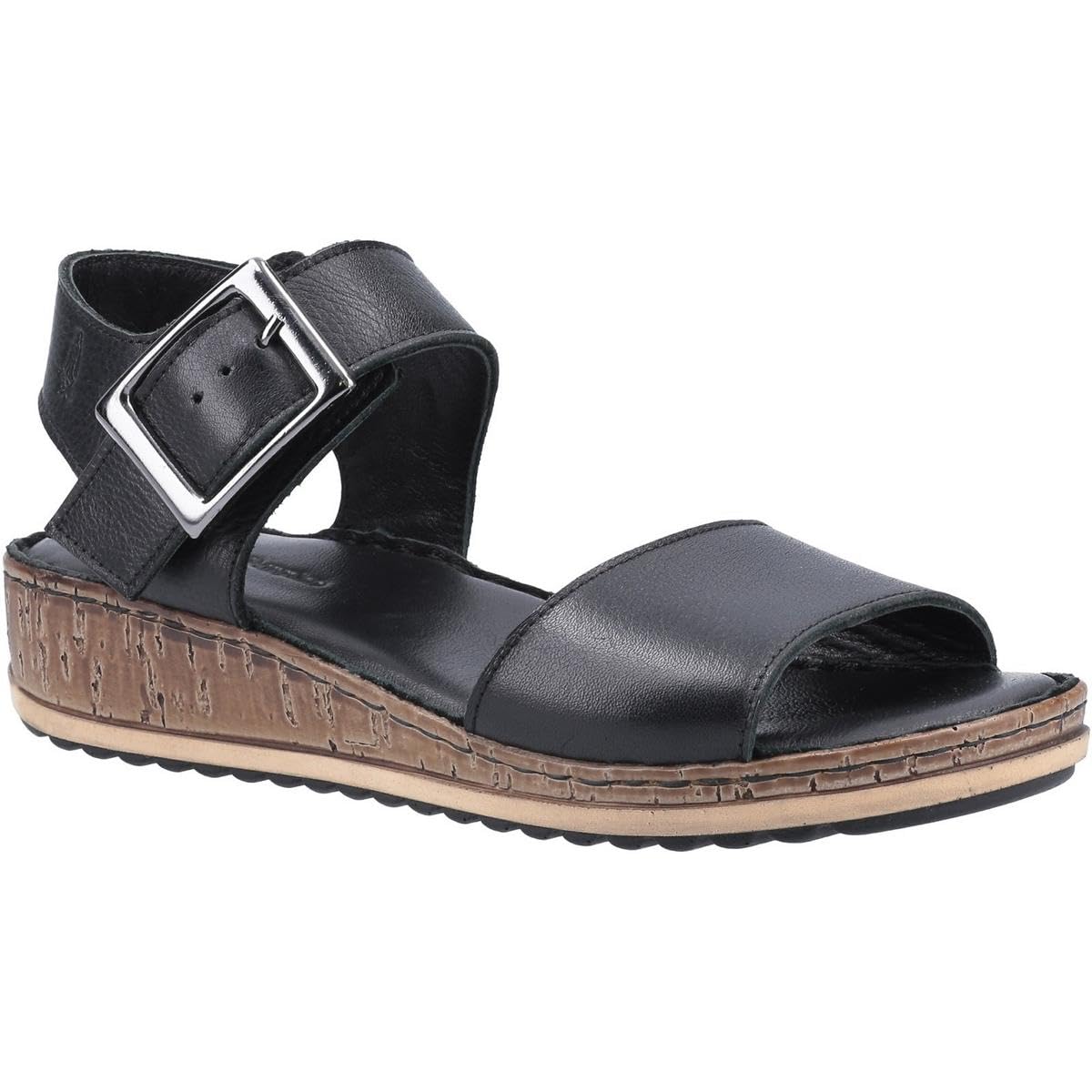 Hush Puppies Female Ellie Wide Sandal, Black, 6