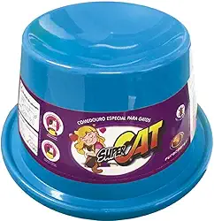 Furacão Pet Comedouro Plast. Gato Super Cat - 200 Ml (Azul)
