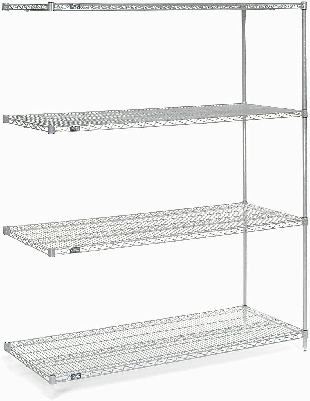 Nexel Chrome Wire Shelving Add-On, 60" W X 30" D x 86" H
