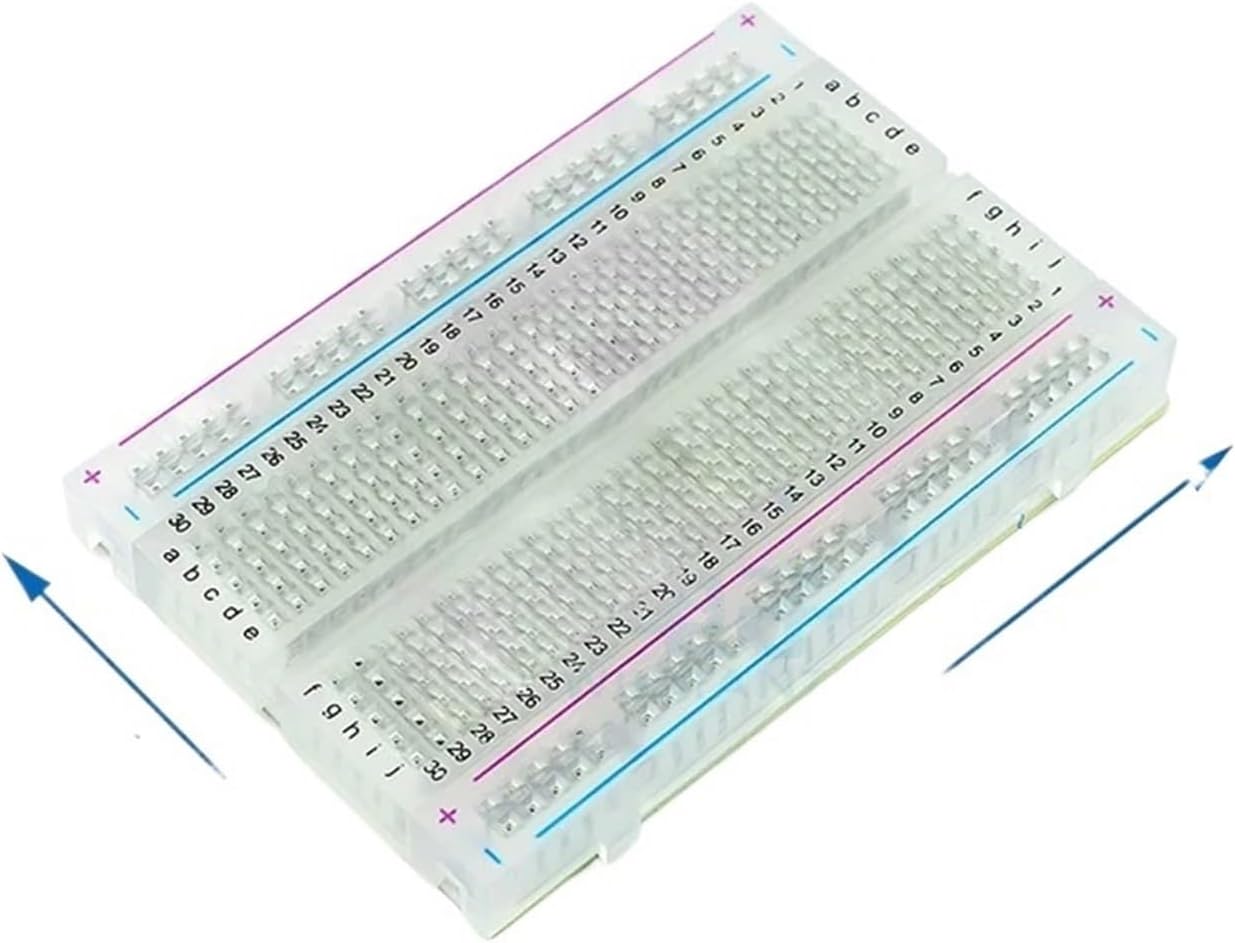 1PCS Breadboard 400 Tie Points Solderless Prototype PCB Universal Test Protoboard Bread Board White Transparent(Transparent)