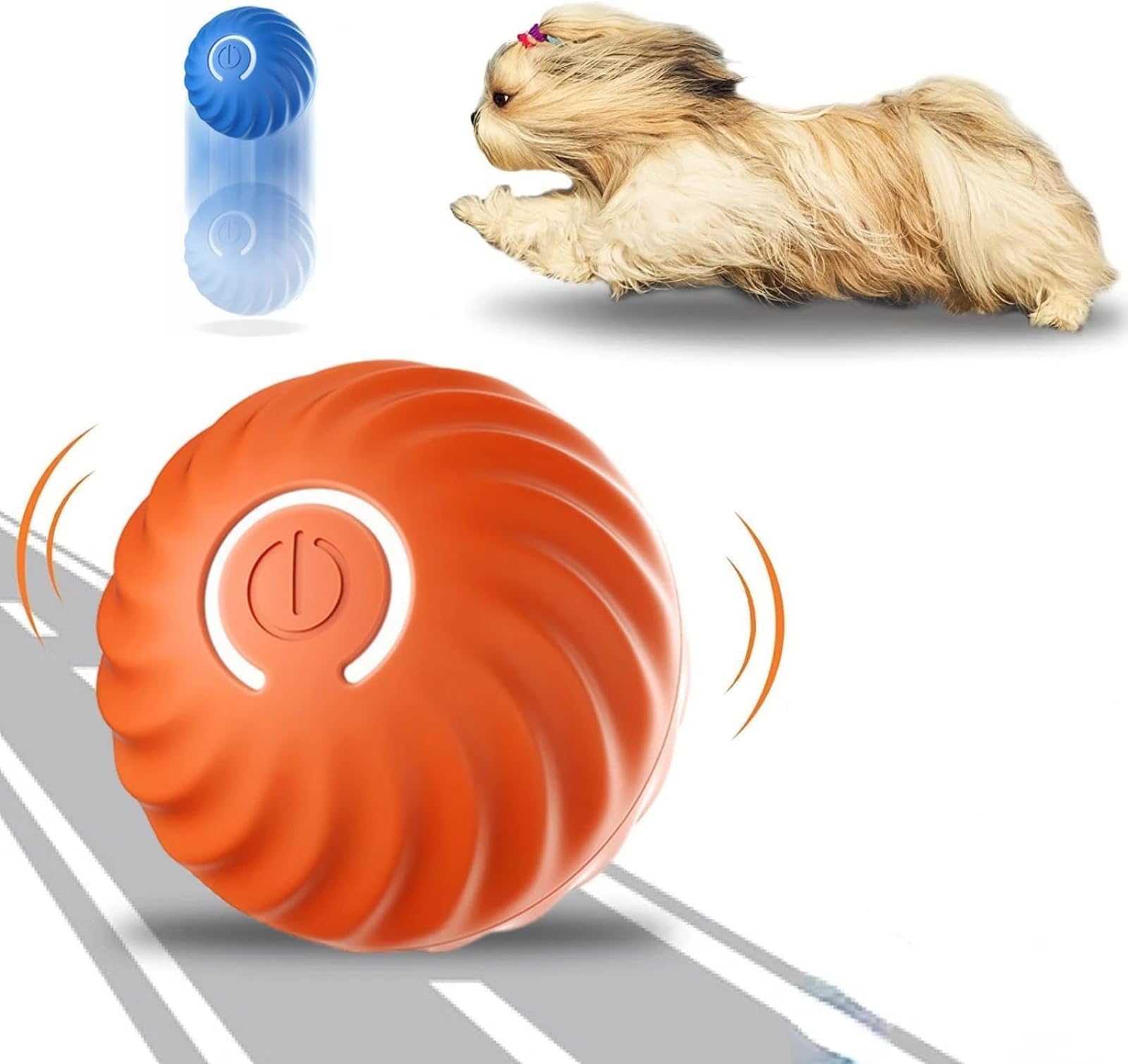 URITIS 56mm TPU Juguete Interactivo para Perros, Pelota eléctrica Inteligente para Perros, Resistente al Desgaste y a Las mordeduras, Juguete para pasear Perros, a Prueba de manipulaciones