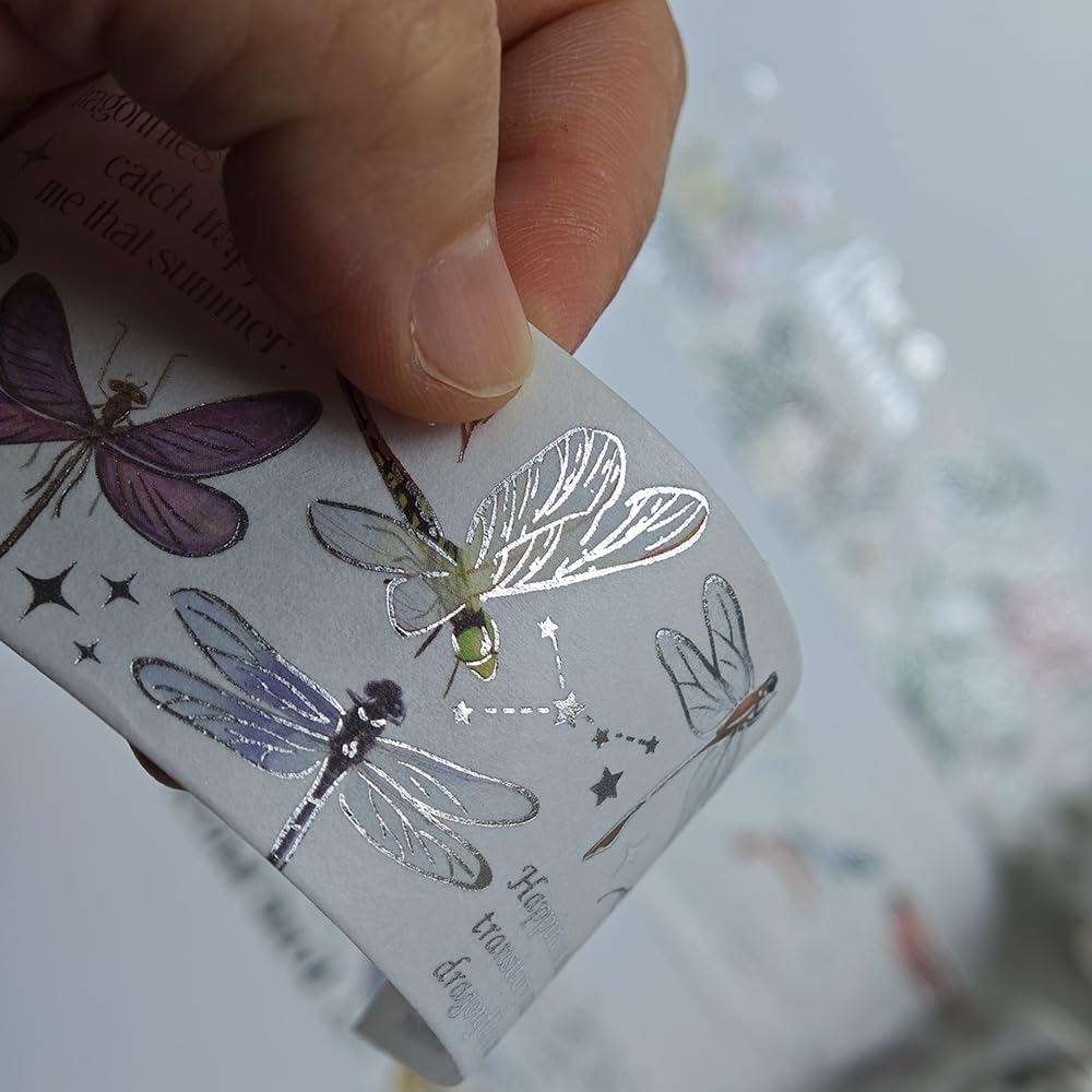 Vintage Dragonfly Floral Butterfly Botanical Washi Tape Wide Forest - View #12