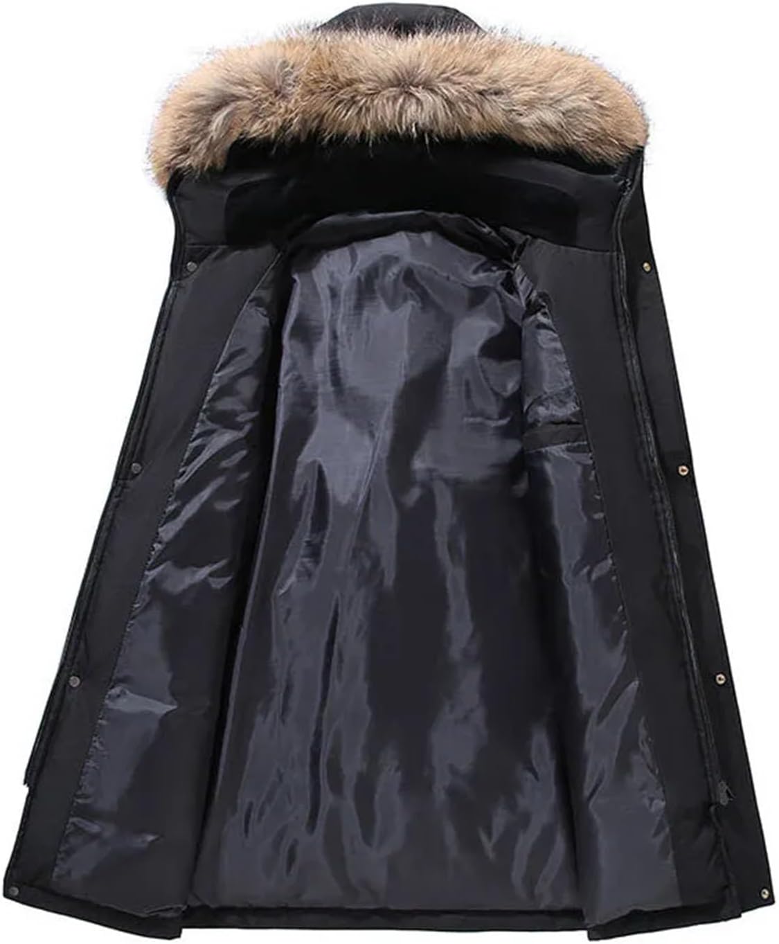 Winter Men Down Jacket Warm White Duck Down Hooded Coat Parkas Multi Pockets Windproof Hooded Coat