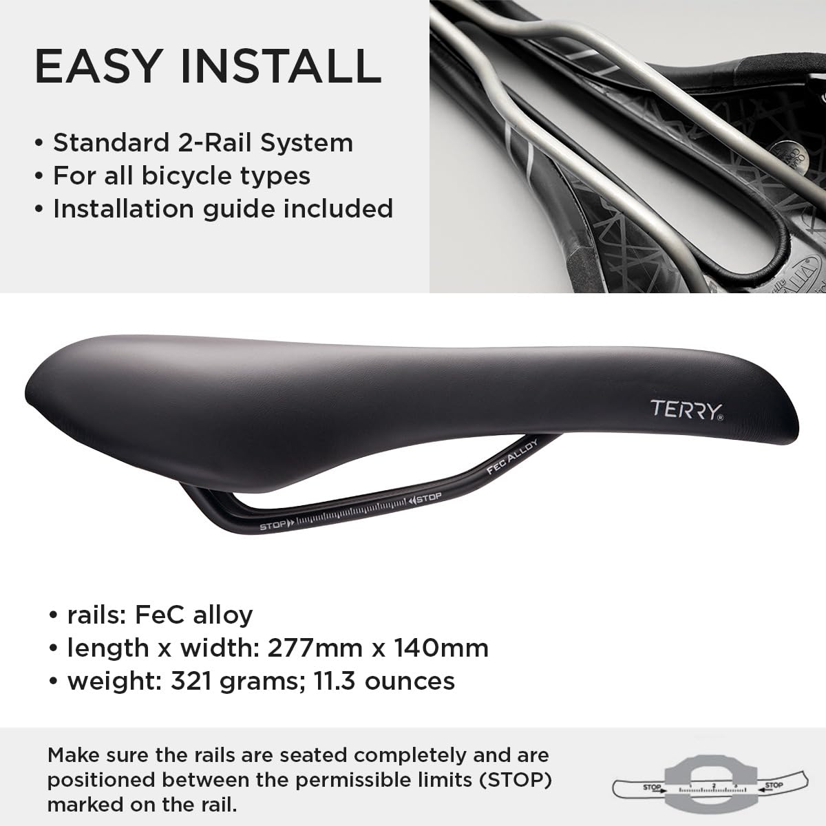 Terry Fly Cromoly Gel Fahrradsattel - Fahrradsitz für Herren - Flexibel & Bequem - Dünne Gelschicht - Dura-Tek Bezug