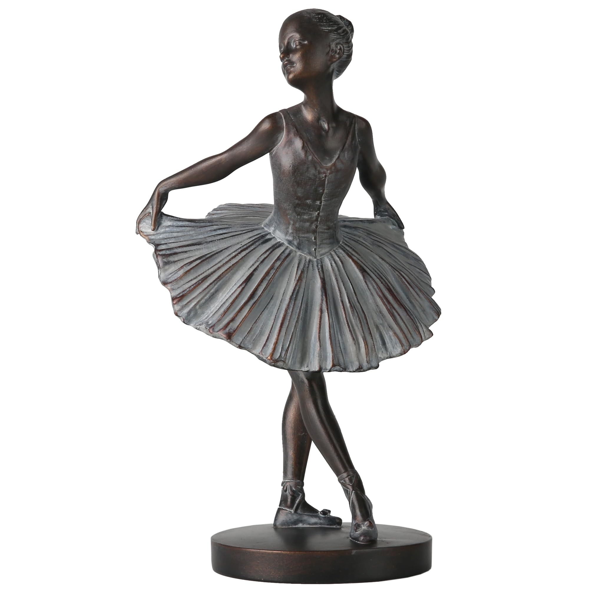 Grace4Joy Ballerina Figurines - Ballerina Statues Resin Bronze Finish Sculpture Vintage Home Decor, Hand Painted Ballet Girl Figure Gifts for Dancer