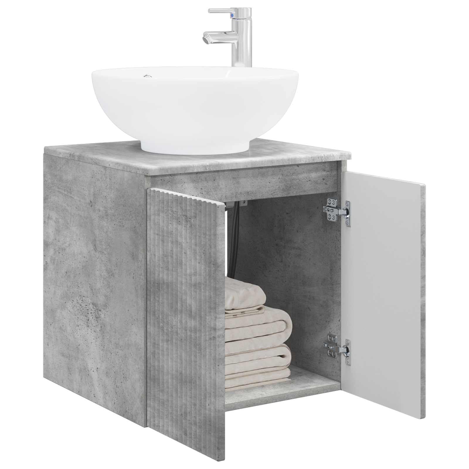 Vidaxl Wall-Mounted Sink Vanity Concrete 49.5 X 44.5 X 65 Cm Grey