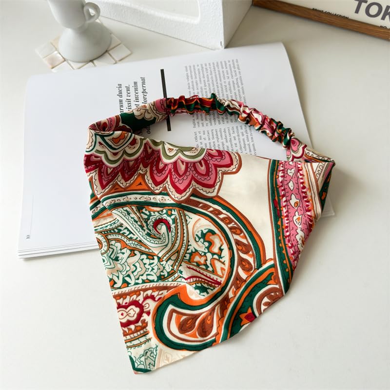 Miniatura 4 de DINPREY Pañuelo elástico para el cabello, bandanas para el cabello, bufanda de lunares para mujeres y niñas (6 colores de cachemira), 6 Colores