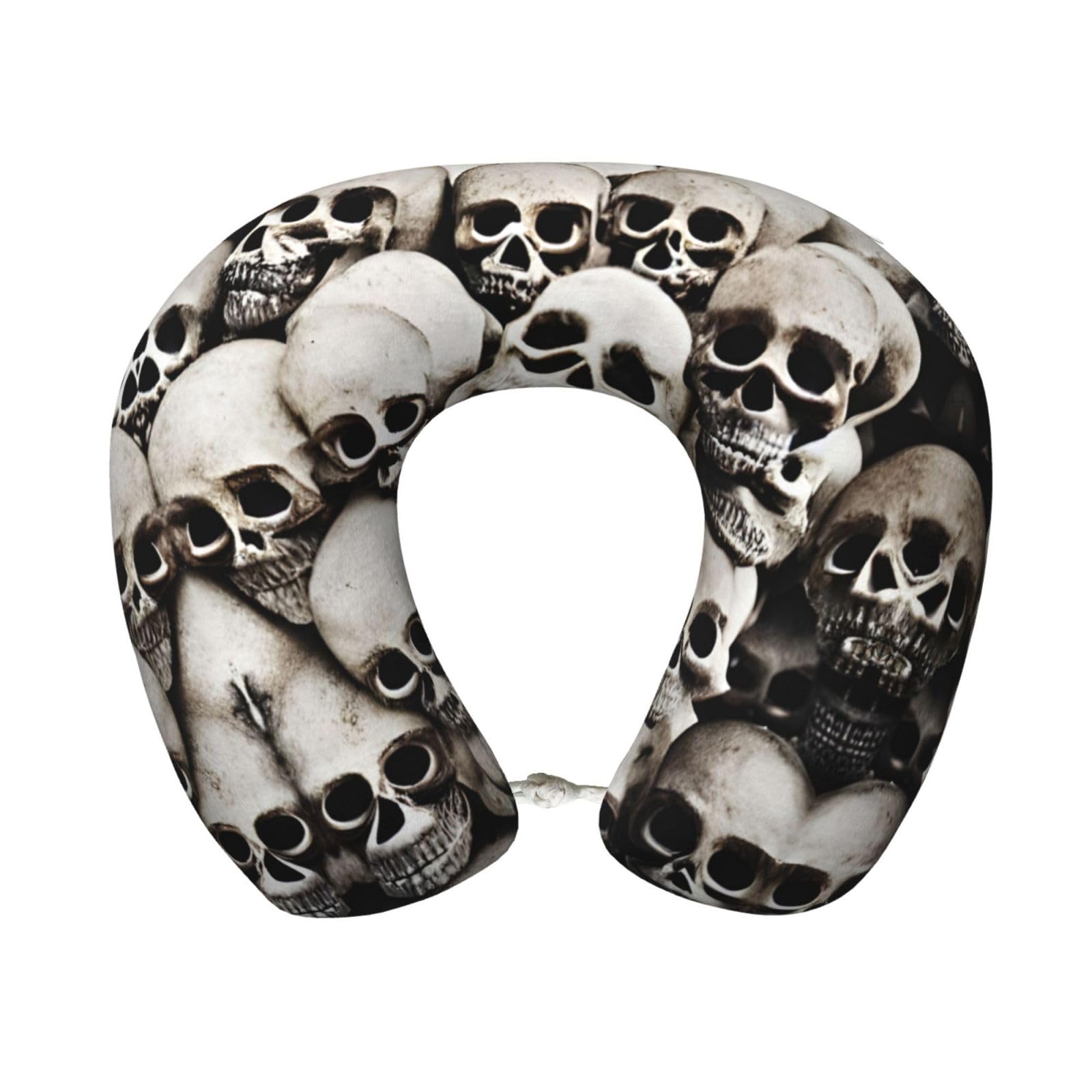 peiyeety Mexican Skull Print Custom U-Shaped Pillow,Memory Foam Cervical Neck Travel Pillow,for Home,Camping,Travelling