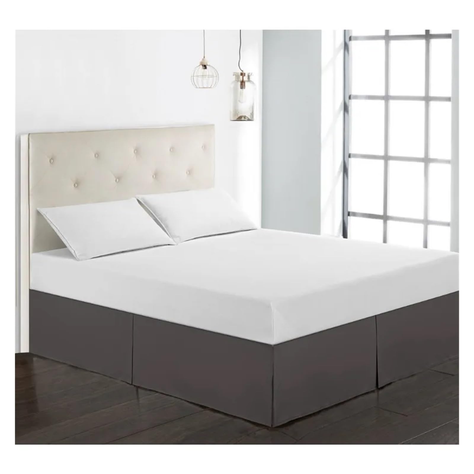 Gonna Da Letto Gonna da letto Decorazione da letto Gonna da letto in tessuto satinato(Pink,99X190)