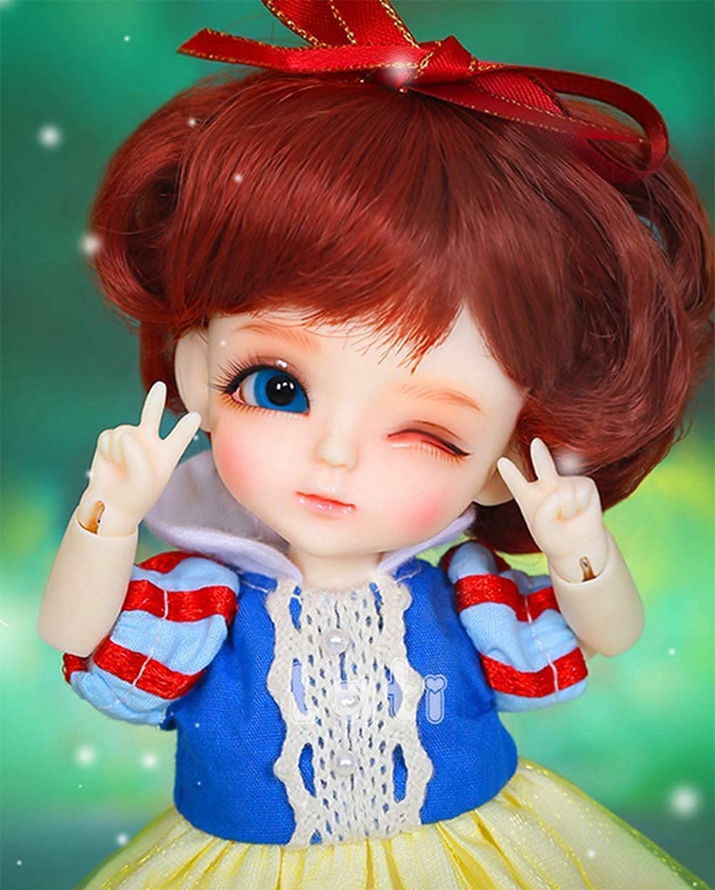 16cm Ball Jointed Dolls 1/8 BJD Doll Mini Customized SD Doll Full Set of Clothes Wig Makeup Accessor
