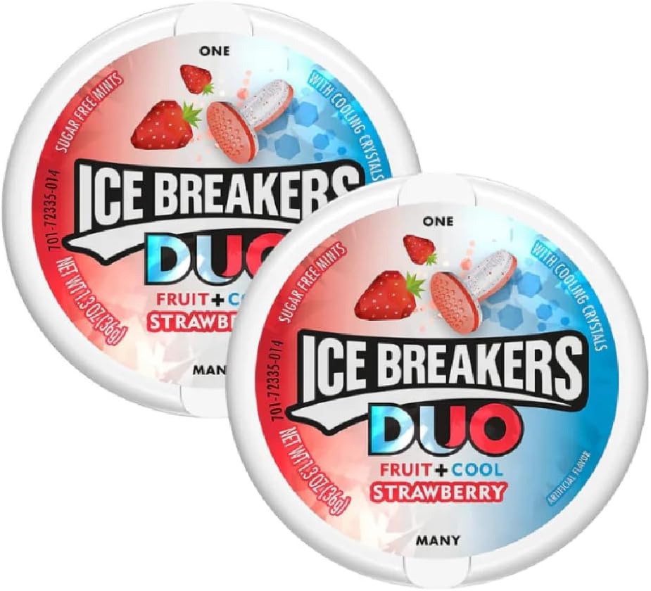 Ice Breakers Duo Fruit + Cool Mints Strawberry, 2 X 36 Gm