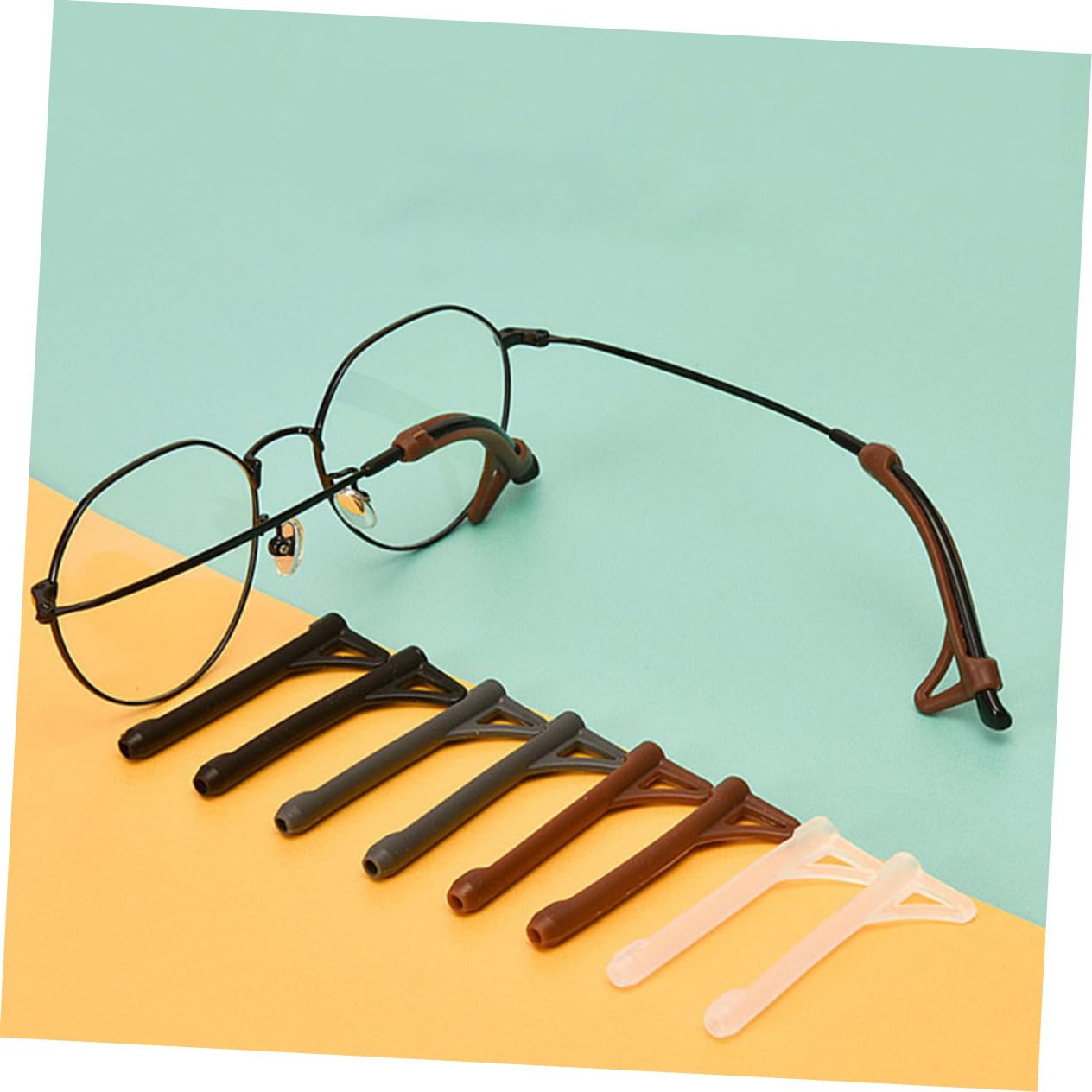 VILLCASE 12Pairs Silicone Ear Pads Non Skid Eyeglasses Temple Tips Sleeves for Comfort and Stability for Daily Wear Yoga Running and Outdoor Activities