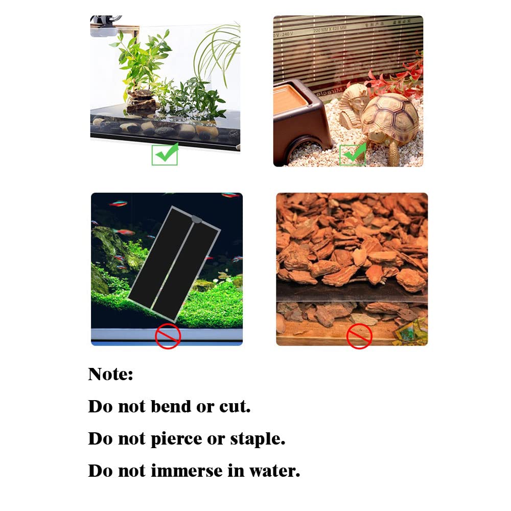 Esterilla de calefacción para reptiles de 5 W, 14 x 14 cm, 110 V, almohadilla térmica de reptiles con ajuste de temperatura para terrario, alfombrilla de calor de seguridad para tortugas, tortugas
