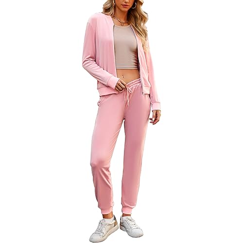 Marvmys Women's Velour Tracksuit Full Zip Up Sweatsuits Set 2 Piece Outfits Jogger Set