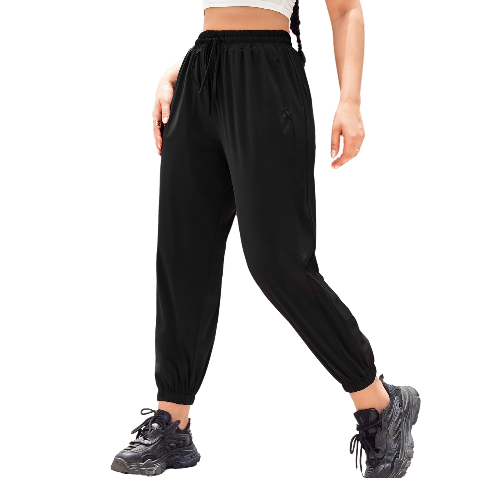 CATHSNNA Sweatpants for Women with Pockets Joggers Elastic Waist Yoga Lounge Pants Athletic Pants for Cycling Workout Running