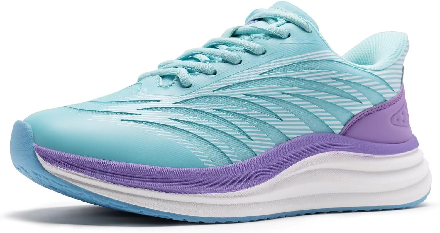 Women's Orthopedic Road Running Shoes: Comfortable Arch Support Plantar Fasciitis Orthotic Slip On/Off Sports Sneakers, Casual Standing Flat Feet Tennis Walking Shoes for Foot Heel and Pain Relief