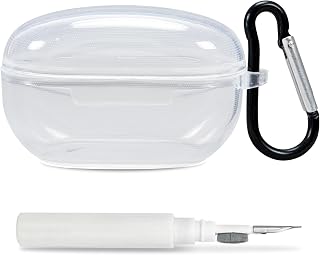 Silicone Earphone Case for Sony WF-1000XM5,Portable Soft Silicone Fall Prevention and Dust Prevention Earphone Cover with Carabiner,Include 1 Pcs Earphone Cleaning Pen (Transparent)