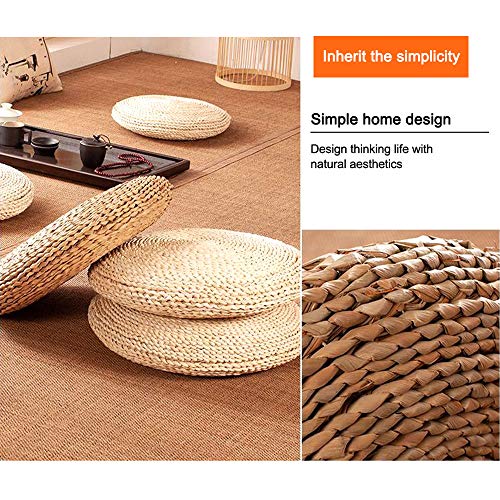 Coussin de sol tatami en paille marron 30cm pour assise zen - 4