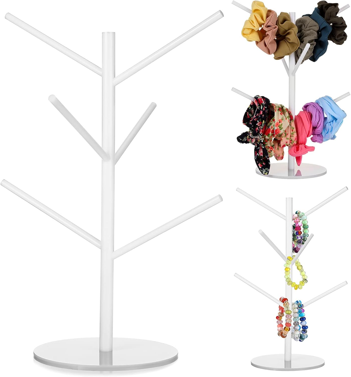 Acrylic Scrunchie Holder Organizer Stand Angled Branches
