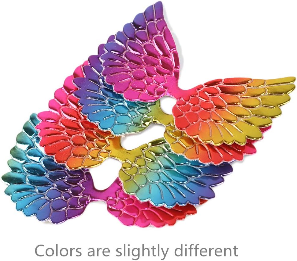 David Angie Laser Angel Wing Fabric Embossed 60 Pcs Iridescent Wing Patches for DIY Crafts Hair Accessories (Assorted 60 pcs)