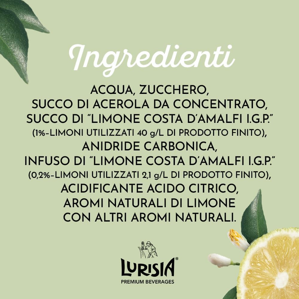Italian Gourmet Lurisia La Nostra Gazzosa 24 x 275 ml – Boisson Gazeuse Italienne au Citron – Bouteilles en Verre + Italian Gourmet Polpa de Tomates 400 g