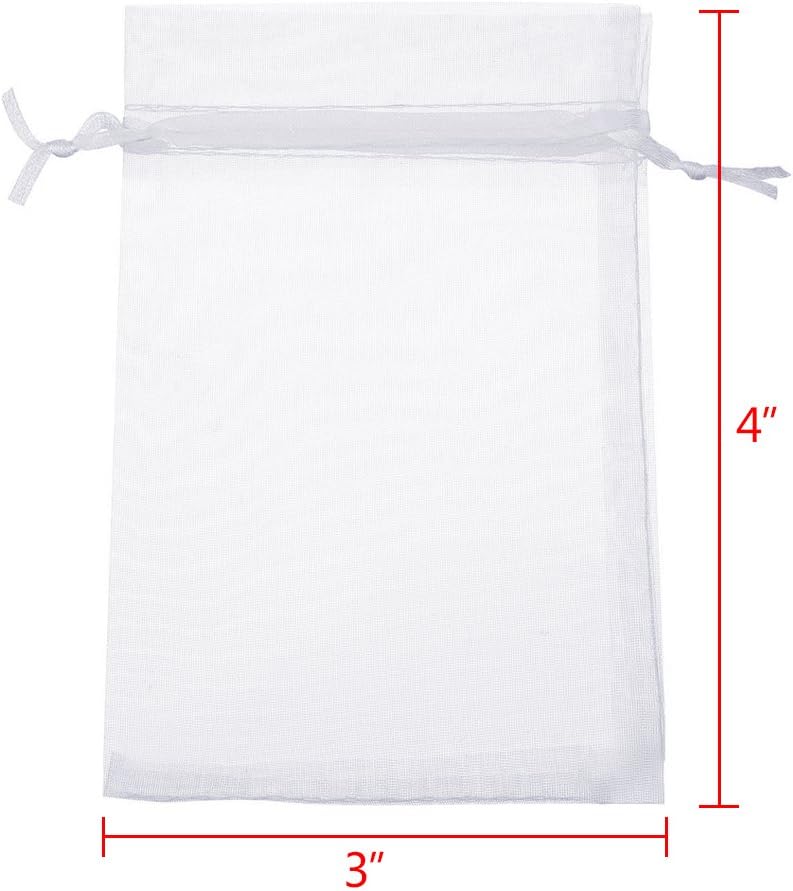 🛒 Crazy Deals Boshen 100/200PCS Organza Gift Candy Sheer Bags Mesh Jewelry Pouches Drawstring Bulk for Wedding Party Favors Christmas 3x4 5x7 (3 X 4(200PCS), White)
