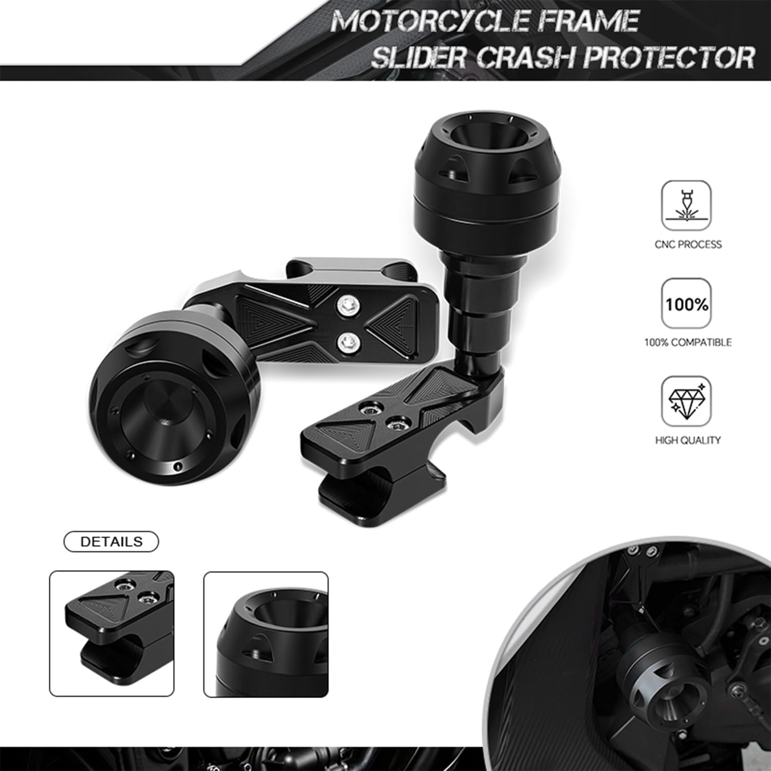 MFGZD Für 450SR Motorrad Sturzpads Sturzschutz Zubehör Für CFMOTO 450SR 450SR-S 450SS 450NK Motorrad Rahmenschutz Antikollisions Fallschutz Slider Crash