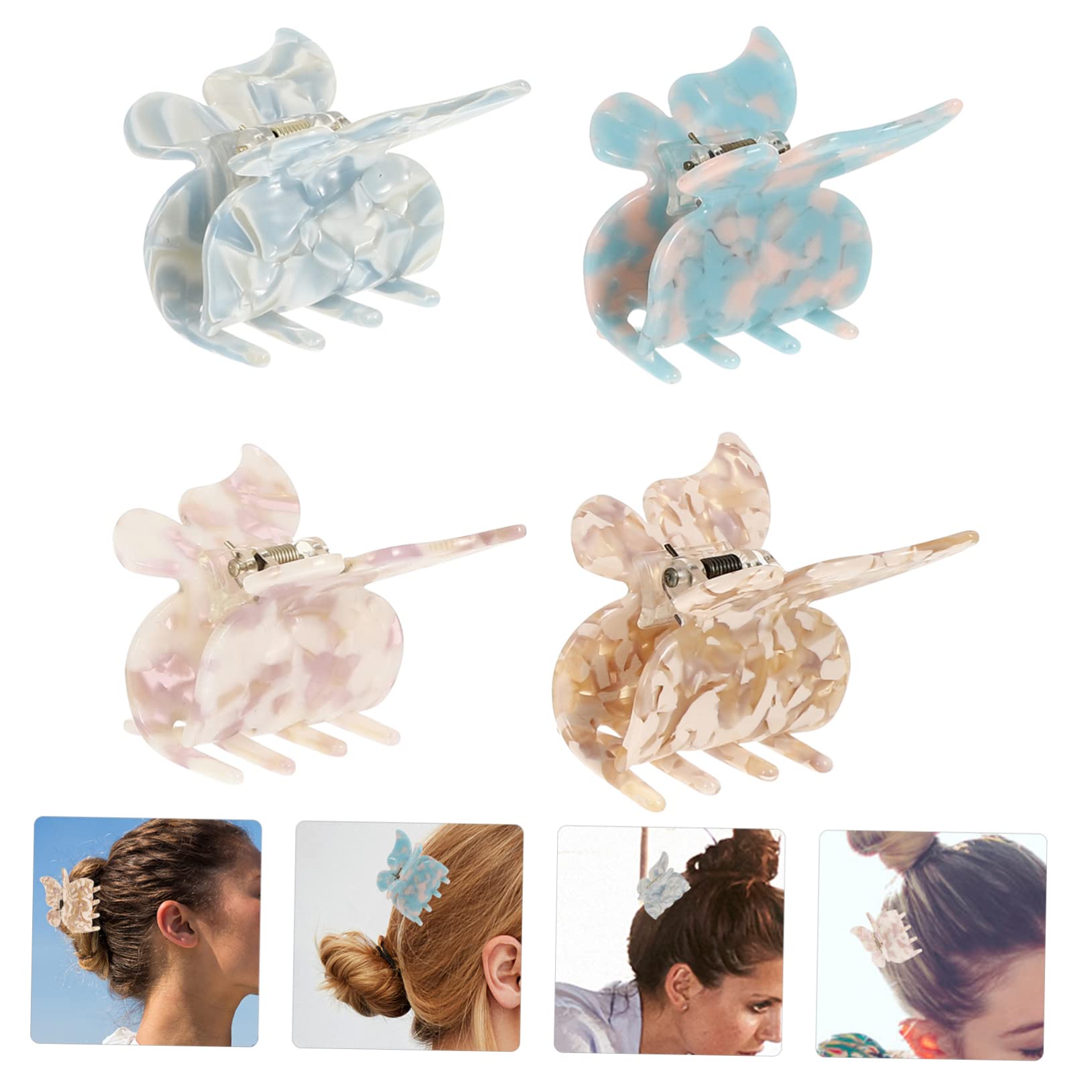 Healeved 20stücke Schmetterlings-haarspangen Für Haarklammern Im Set Kreative Und Haaraccessoires Wasserwellenblau Blumenmuster Und Zarten Farben Für Stilvolle Frisuren