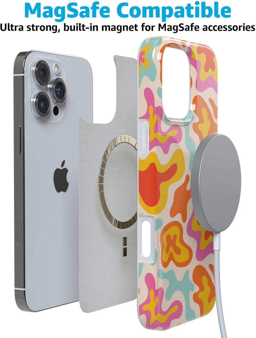 Casely iPhone 16 Pro Max Case | Tropical Color Splash | Abstract Retro | Compatible with MagSafe | Classic Ultra Slim Design - Image 7