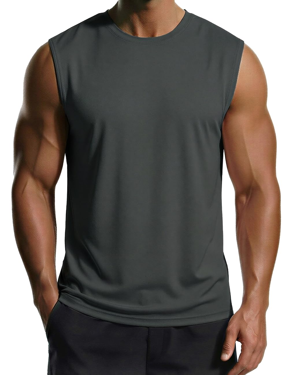 MAGCOMSEN Tank Top Herren Muskelshirts UV Shirt Sport Unterhemd Ärmelloses Tshirt Schnelltrocknende Tankshirts Laufen