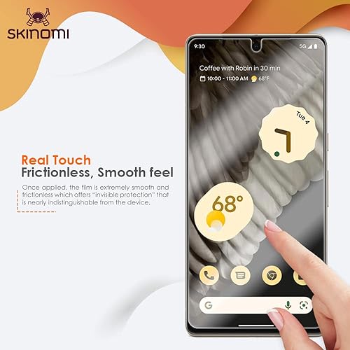 Miniatura 2 de Skinomi Protector de pantalla compatible con Google Pixel 7 Pro (paquete de 2) Clear TechSkin TPU Anti-Bubble HD Film